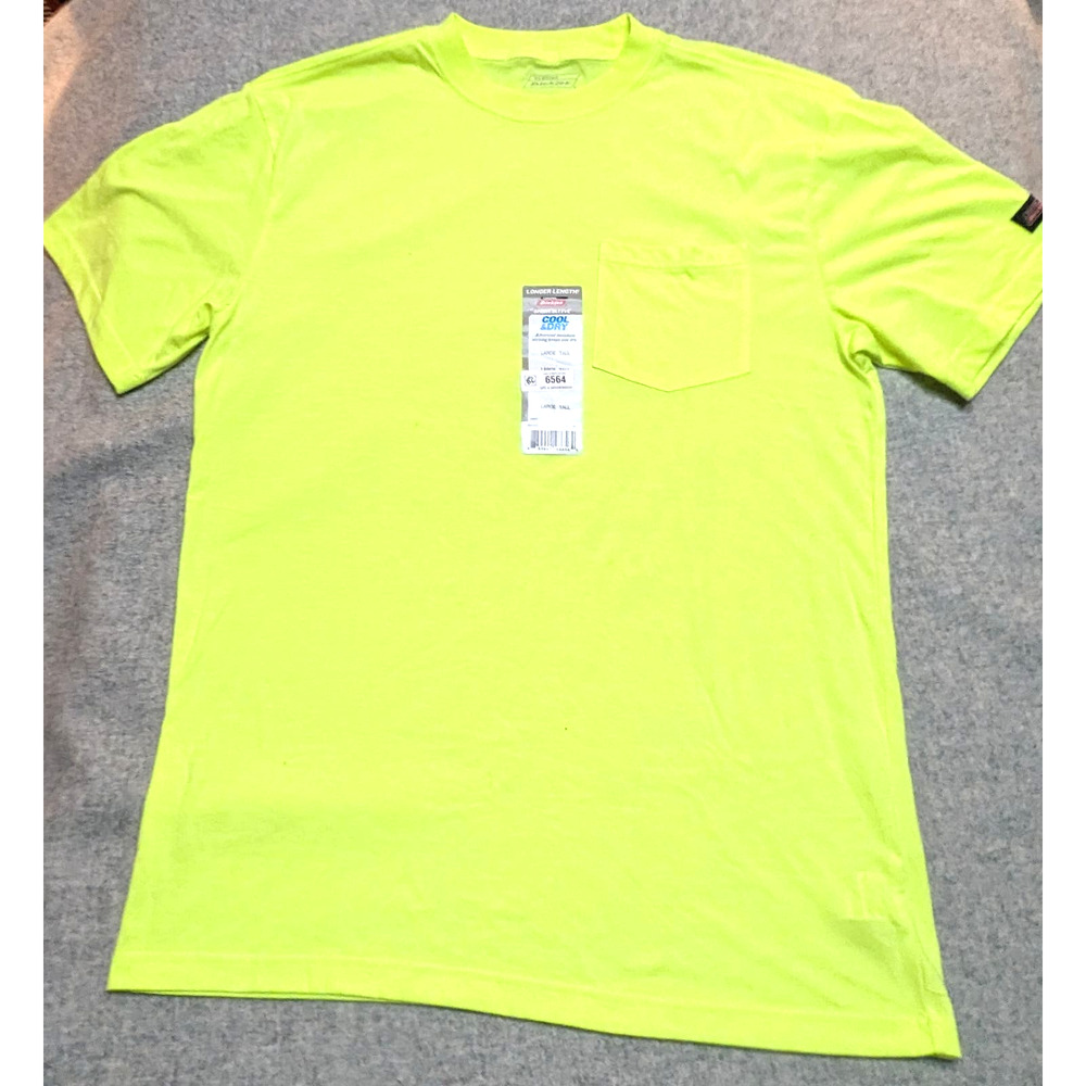 Dickies Cool Dry Short Sleeve Pocket Tee Shirt Yellow Men's Large Tall NWT